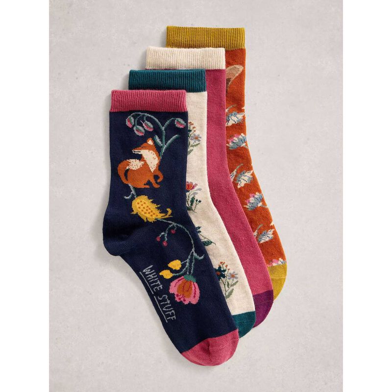 White Stuff 4Pk Woodland Ankle Socks image number 1